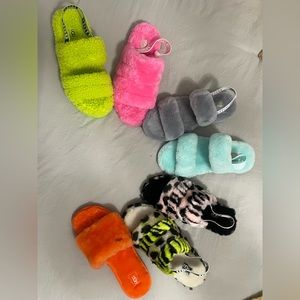 Brand new UGG fluffy OH yeah slippers in various colors and sizes.